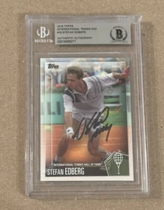 STEFAN EDBERG SIGNED 2019 TOPPS TENNIS HOF CARD BECKETT CERTIFIED BAS TENNIS - Picture 1 of 2
