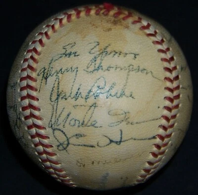 1950 NY Giants Team Signed Baseball Monte Irvin Bobby Thomson 24 Autos JSA LOA! - Image 1 of 4
