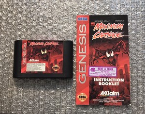 Spider-Man and Venom Maximum Carnage - Authentic Sega Genesis Game Cart & Manual