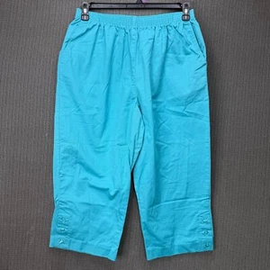 Alfred Dunner Womens Size 16 Turquoise Pull-On Capri Pants Elastic waistband - Picture 1 of 9