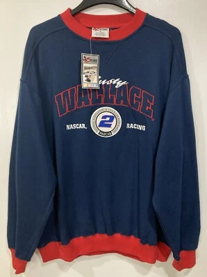 Moletom vintage Rusty Wallace Nascar Patch Chase autêntico gola redonda GG novo com etiquetas nos - Imagem 1 de 4