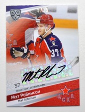 2020-21 Sereal KHL Autograph CSKA Moscow #CSK-A04 Mat Robinson 05/15