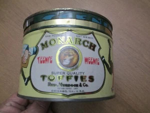 MONARCH TEENIE WEENIE TOFFIES TIN-ONE POUND-KEY WIND - Picture 1 of 7