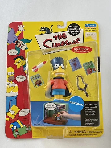 Bartman Bart The Simpsons WOS Interactive Figure 2001 Damaged Box Cover