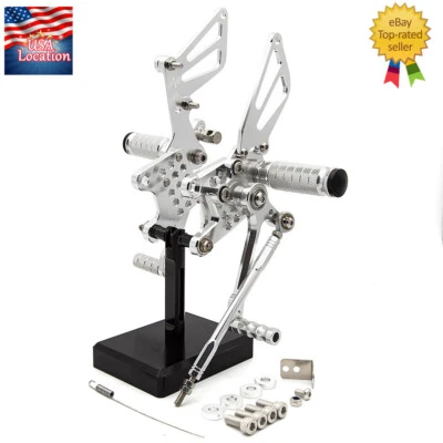 For Suzuki GSXR600 GSXR750 1996-2005 1997 99 CNC Rearset Footpeg Pedals Shift GP - Image 1 of 4