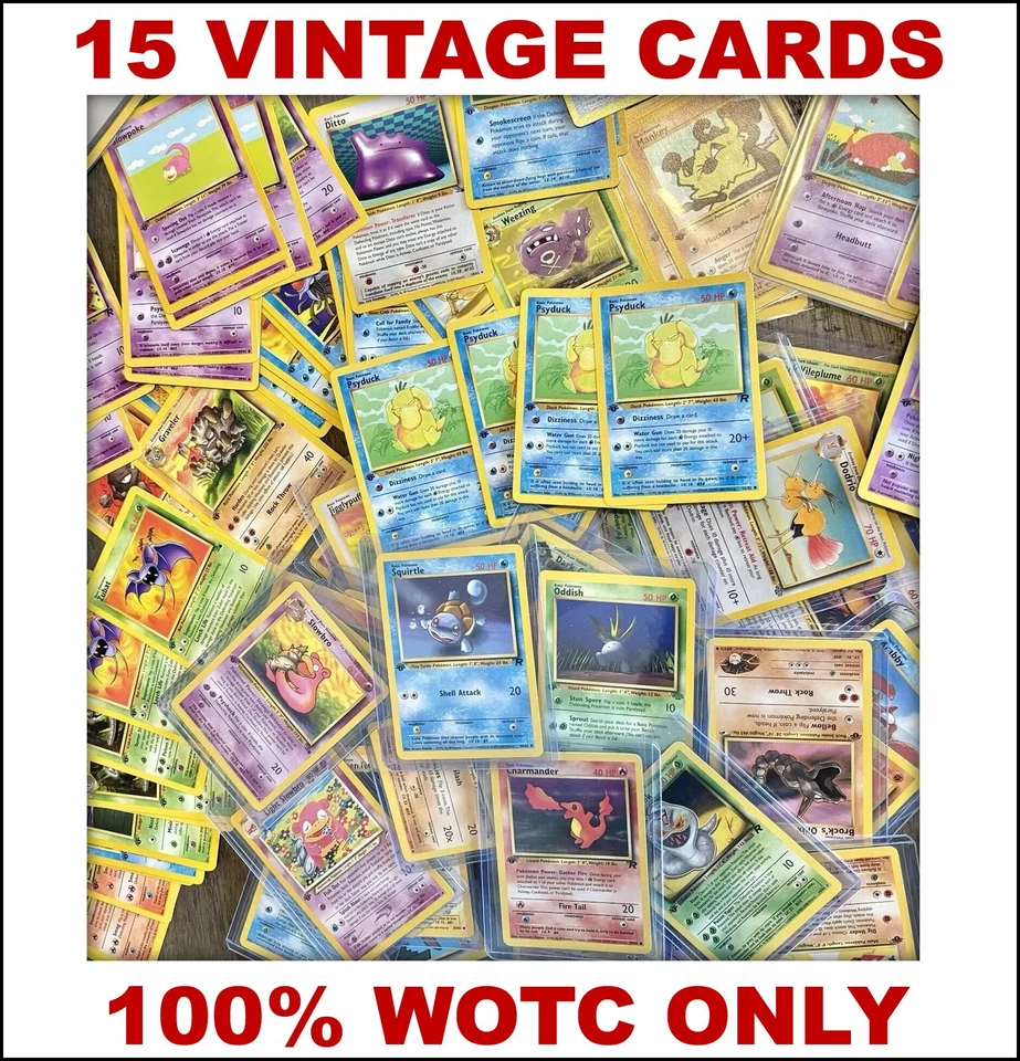1st Edition - Old Pokemon Cards - 100% Vintage Pack - ONLY WOTC - 1999 2000 - Image 1 of 4