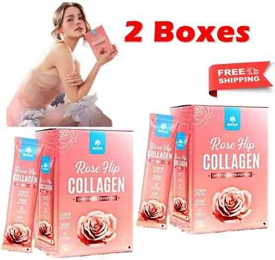 2 X Maná Rosa Mosqueta Colágeno Polvo Bebida Iluminadora Piel Antioxidante 7 Sobres Foto 1 de 4