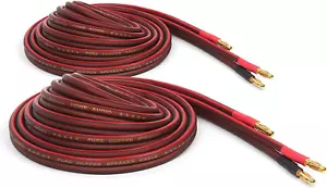 Micca 14 Stärke Reines Kupfer Lautsprecherkabel, 6 Fuß 2er-Pack, vergoldete Bananenstecker - Bild 1 von 12