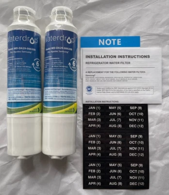 Waterdrop Refrigerator Filter Replacement for Samsung DA29-00020B 2 Pack - White - Image 1 of 3