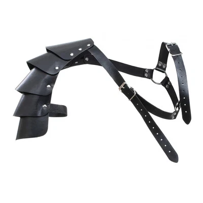 Gothic Steampunk Shoulder Armors PU Leather Body Chest Harness Medieval Shoulder - Bild 1 von 4