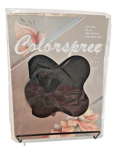 Vintage Colorspree Panyhose size A Sheer Net with Tulle Ankle Bow - Picture 1 of 5