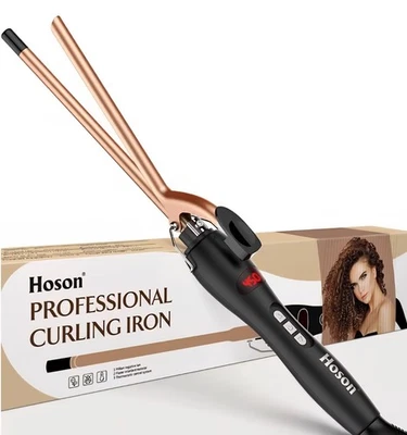 Hoson 9mm Thin Curlina Tongs Ceramic Hair Curler 5mall Barrel Curl Glove(Silver) - Image 1 of 4