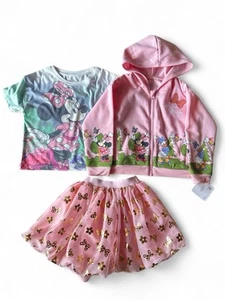 NEW Disney Minnie Mouse Girls 5 Pink 3 Piece Tutu Shirt & Jacket Set Outfit NWT - Picture 1 of 10