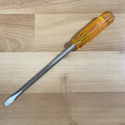 Xcelite 5/16" Flat Slotted Screwdriver Long 12.5” (8”) Amber Handle S5168 NOS - Image 1 of 4