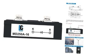 200amp Diode Anti-Reverse One Way Diode MD 250A (200A)-16 Voltage Range:AC  - Afbeelding 1 van 7
