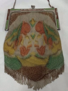 antique Vintage Art Deco Whiting Davis Mesh Purse - Picture 1 of 18