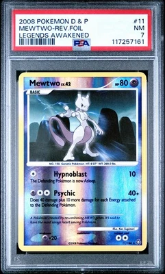 2008 POKEMON DP LEGENDS AWAKENED MEWTWO #11 REVERSE FOIL PSA 7 NM #117257161 - Image 1 of 2