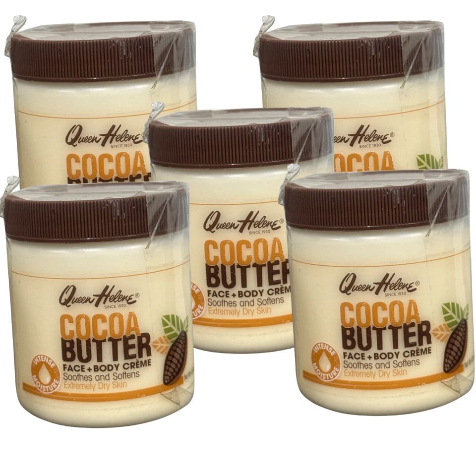 5er Pack Queen Helene Kakaobutter Creme Gesicht & Körper Lotion 15oz trockene Haut NEU - Bild 1 von 1
