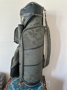 Bennington Floral Palm Print Golf Bag 14 Way Divider Green W/ Rain Cover - Picture 1 of 6