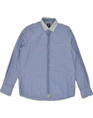 PIERRE CARDIN Mens Shirt Large Blue Cotton SS01 - Image 1 of 3