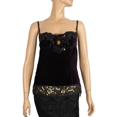 SUJETADOR DOLCE & GABBANA TOP FLOR ACENTO CAMI LENTEJUELAS ENCAJE INCORPORADO 42 6 Foto 1 de 4