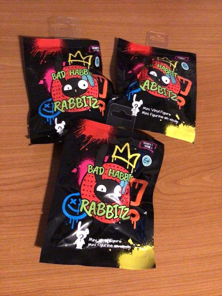 NUEVO 2025 Bad Habbit Rabbitz Mystery Innov8 Mini Figura Vinilo SELLADO 3 PAQUETES Foto 1 de 4