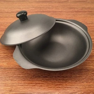 Cast Iron Casserole Rice Skillet with Lid Oven Coated Cookware - Zdjęcie 1 z 12