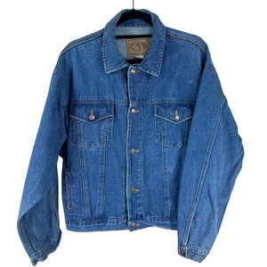 Vintage Essentials Denim Jacket Men’s L Retro Western Grunge Style Unisex - Picture 1 of 9