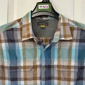 Camisa Eddie Bauer Vent Adulto Grande Azul Marrón A Cuadros Senderismo Aire Libre Informal Hombres - Imagen 1 de 7