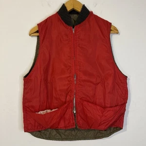 Vintage 70s Duxbak Aircel Reversible Hunting Vest Red And Olive Green Size Mediu - Picture 1 of 11