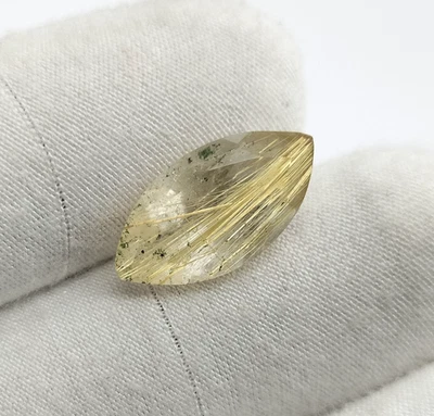 Natural Golden Rutile Quartz 5.30 Ct, Marquis Shape Faceted Cut Jewelry Making - Image 1 of 4