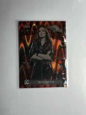 2025 Topps Chrome WWE CACTUS JACK Wrestlemania Becky Lynch Orange RayWave /25 - Image 1 of 2