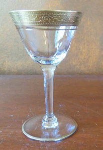 Tiffin Clear Optic 14196 Stiel Minton Gold verkrustet 4 1/2" Schnaps Cocktail(s) - Bild 1 von 4