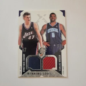 2004 UD SPX Winning Combos Carlos Boozer Andrei Kirilenko Dual Patch Jazz - Picture 1 of 2