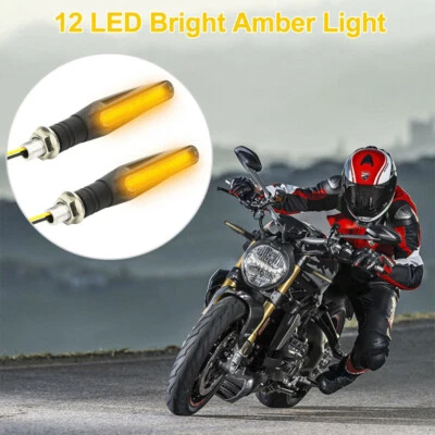 Black Amber Motorcycle Turn Signals Lights For Ducati Monster 1200 1100 821 696 - Image 1 of 4