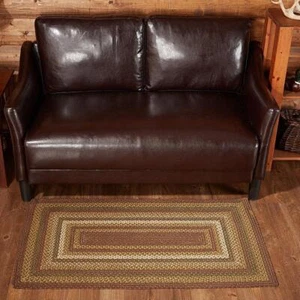 Tea Cabin Charcoal Area Rectangle 24" x 36". INCLUDES Rug Pad. VHC Brands.  - Picture 1 of 6