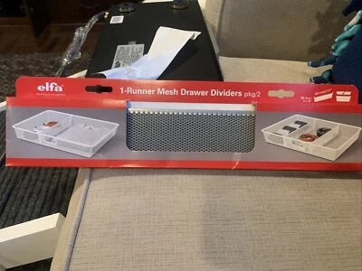 Elfa 1 Runner Mesh Drawer Dividers Pack Of 2 Platinium - Image 1 of 4