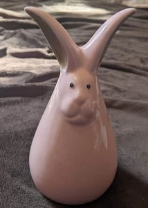Pink Bunny Rabbit Ceramic Bank Modern Style  8" Tall - Picture 1 of 7