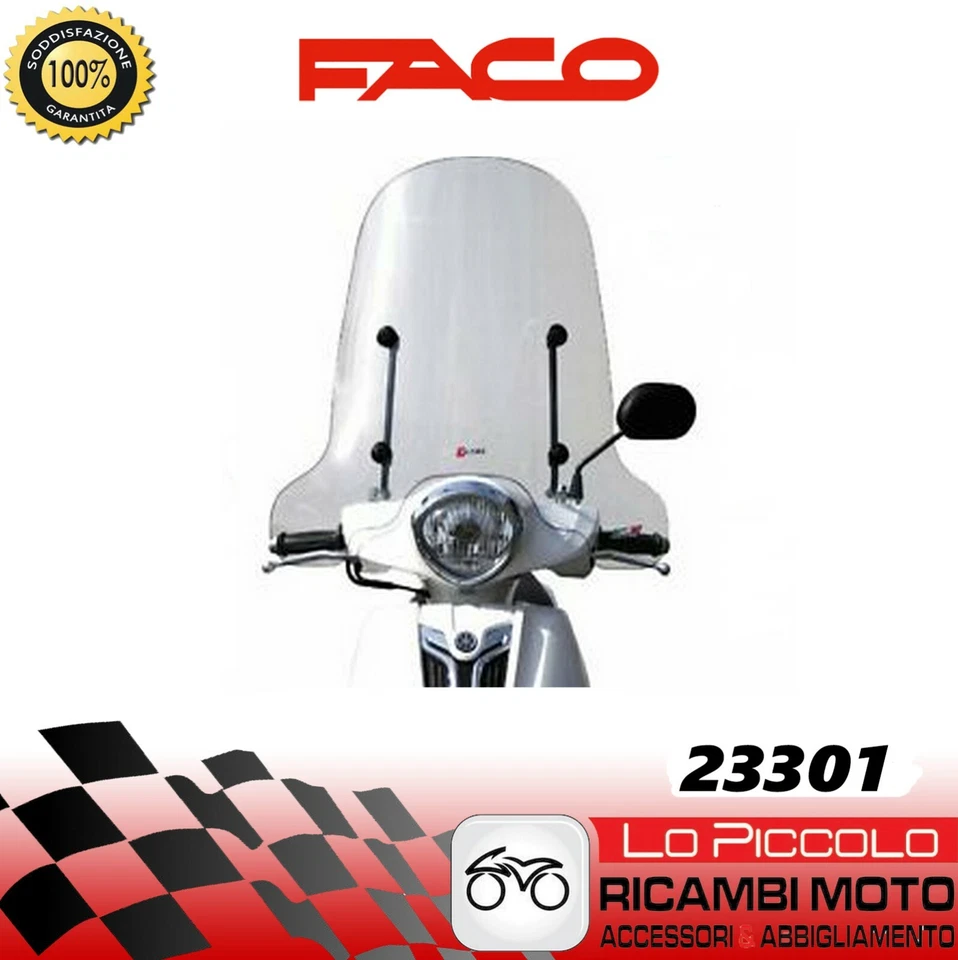 FACO PARABREZZA PARAVENTO ALTO INVERNALE 23301 YAMAHA DELIGHT 125 2013/2014 - Immagine 1 di 1