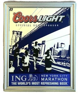 Coors Light ING New York City Marathon Bar Mirror Sign 2007 NYC Man Cave Decor - Picture 1 of 7