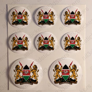 Stickers Kenya Coat of Arms Gel Domed Resin 3D Kenya Vinyl Sticker Decals Helmet - Picture 1 of 1