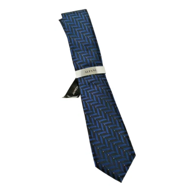 NUEVO CON ETIQUETAS $55 Alfani Devon Hombre Corbata Formal Mezcla Seda Jacquard Azul Negro Talla Única Foto 1 de 4