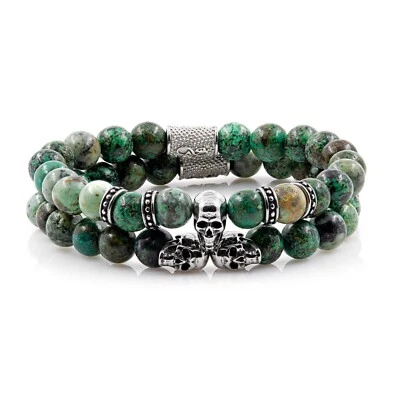 African Türkis Armband Bracelet Perlenarmband Memento Mori Edition - Bild 1 von 3