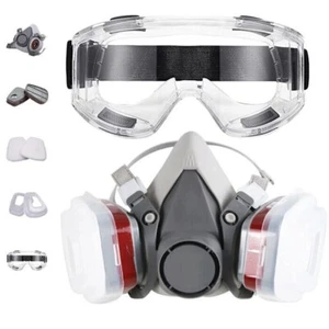 MASCHERA PROTETTIVA OCCHIALI TRASPARENTI VERNICIATURA FILTRO ANTI POLVERE GAS - Foto 1 di 8