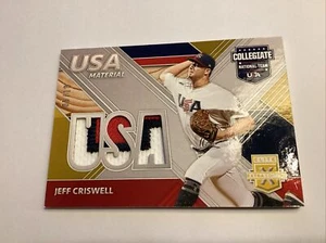 JEFF CRISWELL 2020 Elite Extra Edition #USAM-JC Collegiate USA Matierial 5/10 d - Picture 1 of 2