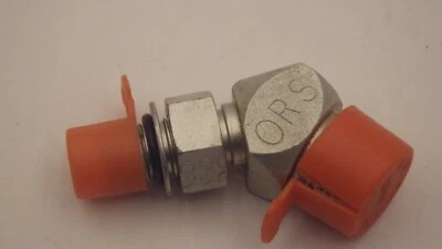 ORS STEEL 45° BULKHEAD ELBOW ADAPTER 11/16"-16 ORFS X 7/16"-20 ORS NNB