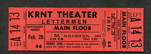 Original 1970 Lettermen Unused Concert Ticket Des Moines IA Traces Memories