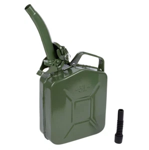 Jerry Can 5L Green Metal with Nozzle Spout for Petrol Diesel Fuel Oil - 5 Litre - Picture 1 of 12