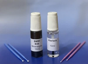 Lackstift-Set BMW B39 Mineralgrau metallic + Klarlack, 2 x 10ml + 4 Lacktupfer - Bild 1 von 2