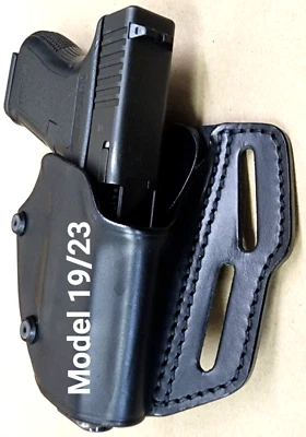 Blackhawk Grip Break R.H. Leather Holster Glock 17 19 22 23 31 32 NEW 421903BK-R - Image 1 of 4